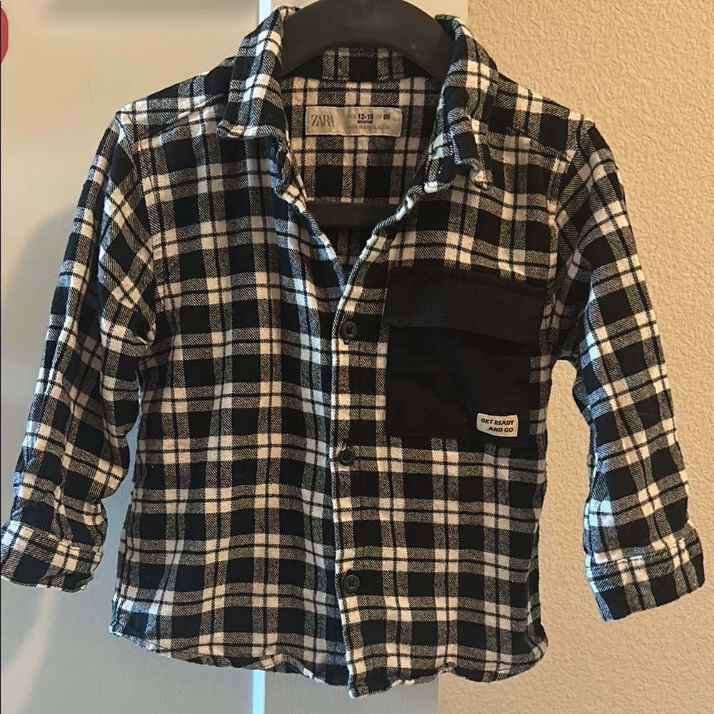 Zara Kids Checkered Button-Down Shirt